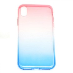 Husa Telefon Silicon iPhone XS Max Rainbow Pink&amp;Blue