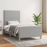 VidaXL Cadru de pat fără saltea, gri deschis, 80x200 cm, textil
