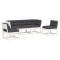 Set canapele de gradina cu perne 5 piese alb lemn masiv de pin
