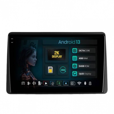 Navigatie 2K Dacia Duster (2018-2021) 4GB RAM Android 13 Octacore Slot Sim 4G DSP GPS Wi-FI Carplay Android Auto USB Bluetooth Waze Touchscreen 10.36 foto