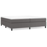 Cumpara ieftin Cadru de pat cu arcuri, gri, 200x200 cm, piele ecologica