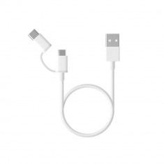 Cablu Original XIAOMI 2in1 MicroUSB / Tip C 30 cm