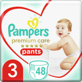 Pampers Premium Care Pants Midi Size 3 scutece tip chiloțel 6-11kg 48 buc