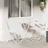 vidaXL Set Bistro Pliabil 3 Piese Alb Oțel