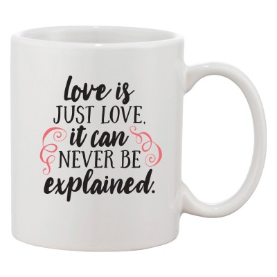 Cana alba personalizata &amp;#039;Love is just love, it can never be explained.&amp;#039;, INOVATIX&amp;reg;. 330ml foto