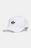 adidas Originals sapca CURVED TRUCKER culoarea alb, cu imprimeu, JC6039