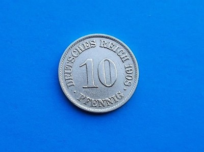 10 Pfennig 1908 Lit. A - Germania-XF+ foto