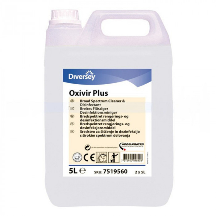 Detergent Concentrat Dezinfectant Suprafete Diversey Oxivir Plus, 5L