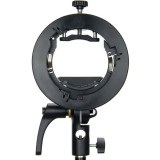 Adaptor Montura Bowens Godox S2 Tip S pentru Blitz Speedlite, AD400 Pro, Suport Stativ Umbrela, 18x15.3cm