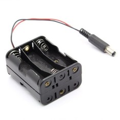 Suport baterii 6xAA, 9V, plastic ABS, mufa DC, alimentare electronica, Arduino, DIY