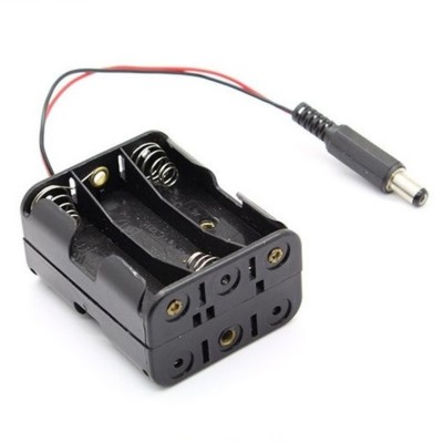 Suport baterii 6xAA, 9V, plastic ABS, mufa DC, alimentare electronica, Arduino, DIY foto