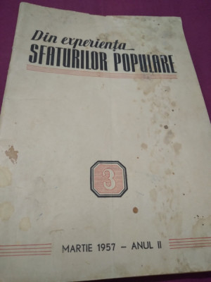 DIN EXPERIENTA SFATURILOR POPULARE NR 3 /1957 foto