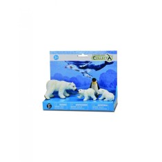 Set 4 figurine pictate manual Ursi polari si Pinguin