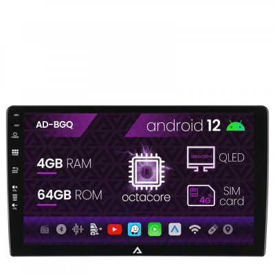 Navigatie All-in-one Universala, Android 12, Q-Octacore 4GB RAM + 64GB ROM, 10.1 Inch - AD-BGQ10004 foto