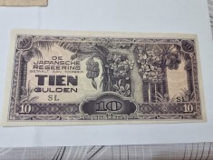bancnota 1942 indiile olandeze ocup.jap. 10 g