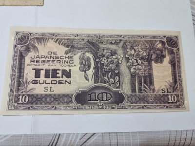 bancnota 1942 indiile olandeze ocup.jap. 10 g foto