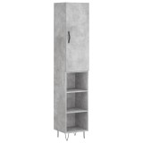 Cumpara ieftin Dulap inalt, gri beton, 34,5x34x180 cm, lemn prelucrat