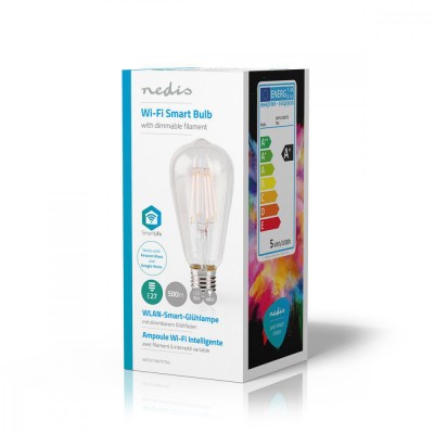 Bec Edison Wi-Fi Smart LED Filament Bulb E27 ST64 5W 500lm Nedis foto