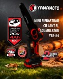 Mini drujba pe acumulator Yamamoto YBS-84 8&rdquo; brushless, 20V 4Ah cu &icirc;ncarcator