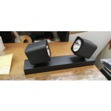 Corp de iluminat halogen de suprafață pentru perete și tavan LED Quantus x2 - Negru