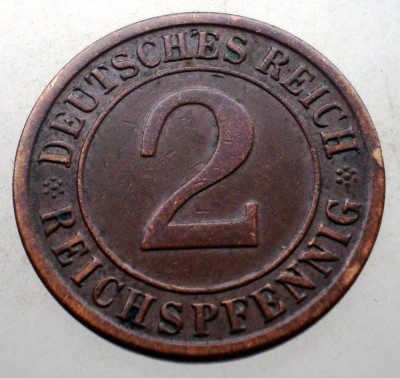 2.679 GERMANIA WEIMAR 2 REICHSPFENNIG 1936 F foto