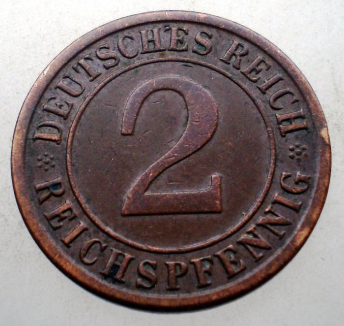 2.679 GERMANIA WEIMAR 2 REICHSPFENNIG 1936 F