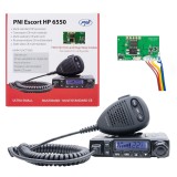 Statie radio CB PNI Escort HP 6550 cu PNI ECH01 instalat, multistandard, 4W, AM-FM, 12V, ASQ, cu modul de ecou