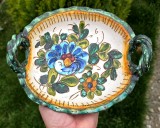 CENTRU DE MASA VINTAGE DIN CERAMICA, LUCRAT SI DECORAT MANUAL