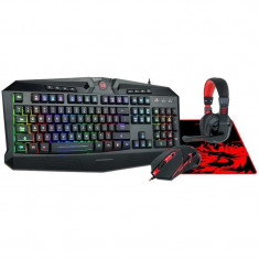 Kit Gaming Redragon S101-BA, Tastatura Harpe RGB, Mouse Centrophorus, Casti... foto