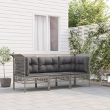 Gossi set mobilier de gradina cu perne, 3 piese, gri, poliratan