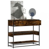 vidaXL Măsuță consolă, stejar fumuriu, 90x35x80 cm, lemn prelucrat