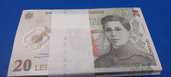 Lot 100 Bancnote 20 lei 2023 UNC Ecaterina Teodoroiu