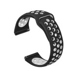Curea silicon compatibila Huawei Watch GT 7 46mm, telescoape Quick Release, 22mm, Negru/Alb