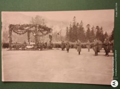 Regalitate Romania ,fotografie militarie si razboaie , parada militara Sinaia , anii 1938 -1939 , Carol al II lea.Vanatorii de Munte -elita.