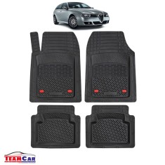 Covorase Auto TeamCar&reg; Tip Tavita Compatibile Alfa Romeo 156 Generatia II (2003&ndash;2006) Negru Material Rezistent