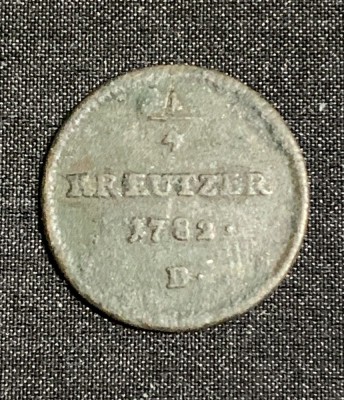 Moneda 1/4 kreuzer 1782 B Austria foto
