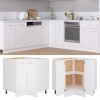 Gossi dulap inferior de colt, alb, 75,5 x 75,5 x 81,5 cm, pal