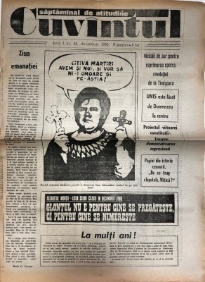 Cuvantul, nr. 48, decembrie 1990 foto
