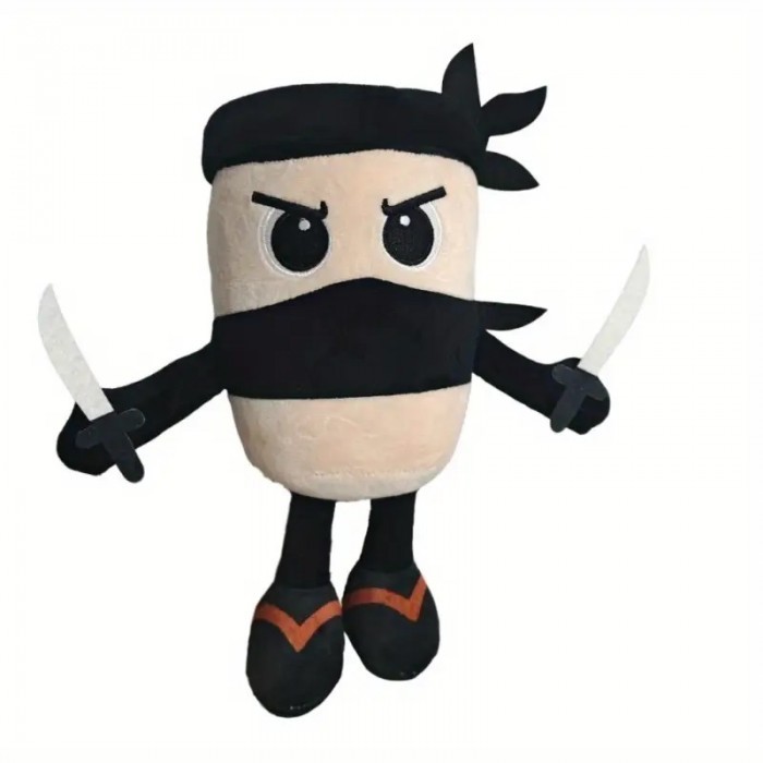 Jucarie Cappuccino Assassino Plus 28 cm &ndash; Personaj Anime, Moale, Roz, Ballerina Cappuccina , Tung Tung Tung Sahur Lirili Larlla