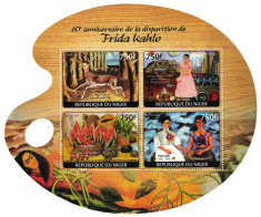 NIGER 2014 - Picturi, Frida Kahlo / set complet - colita+bloc MNH (2 img) foto