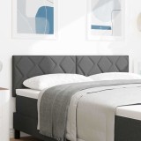 Cap de Pat LED cu Design &icirc;n Pătrate de Diamant Gri &icirc;nchis 160 cm Țesătură