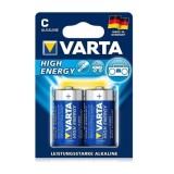 Set 2 baterii Varta High Energy LR14, 1.5V, 4914121412