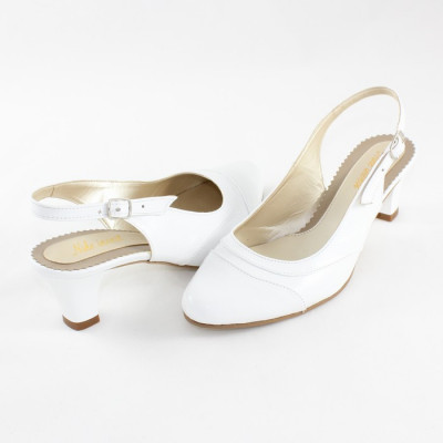 Pantofi cu toc dama piele naturala - Nike Invest alb - Marimea 35 foto