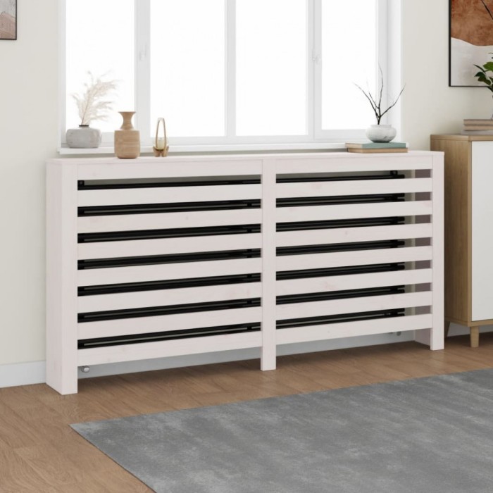 vidaXL Mască pentru calorifer, alb, 169x19x84 cm, lemn masiv de pin 822607