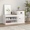 Gossi pantofar, alb extralucios, 100x42x60 cm, lemn prelucrat