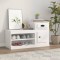 Gossi pantofar, alb extralucios, 100x42x60 cm, lemn prelucrat
