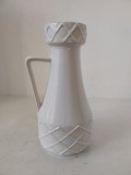 Vaza ceramica alba West Germany Schlossberg 283-20 Mid Century, cca 20cm inaltime x cca 10cm diametru, vintage,