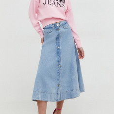 Moschino Jeans fusta jeans midi, evazati