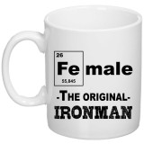 Cana alba personalizata "Female-IronMan", INOVATIX&reg;. 330ml