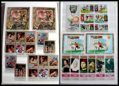 Clasor 804 timbre straine MNH + 43 colite, 20 blocuri, serii complete 40 pagini foto